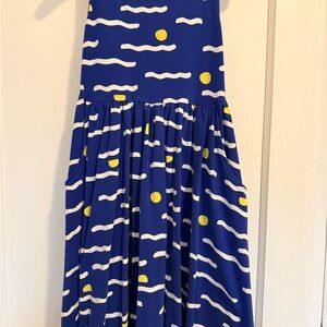 Hanna Andersson Blue and Yellow A-Line Skirt
